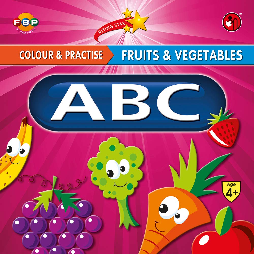 Colour & Practise Fruits & Vegetables ABC